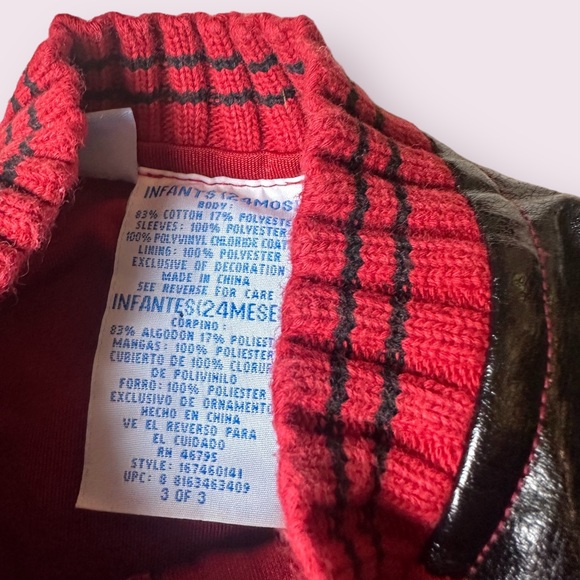 Baby Wonderful World Of Disney Faux Leather Sleeve Mickey Mouse Bomber Jacket - Picture 10 of 11